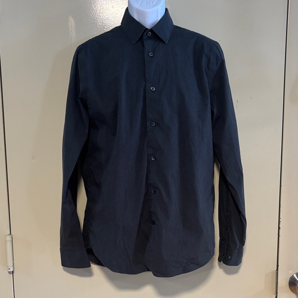 Express Classic Navy Blue Button-Up Shirt